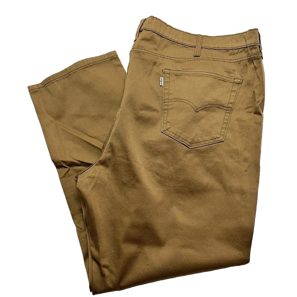 Levi's 541 Athletic Taper Pants Mens 50x32 Brown Khaki Chino Twill WaterLess